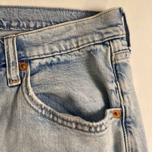 Gap Loose Jeans Women 31/12 Blue Mid Rise Ripped Light-Wash Denim Distressed Y2K - Picture 14 of 15